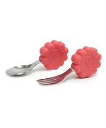 Marcus and Marcus Palm Grasp Spoon & Fork Set -Red