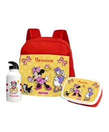 Essmak Disney Minnie Personalized Backpack Set Red - 11 Inches