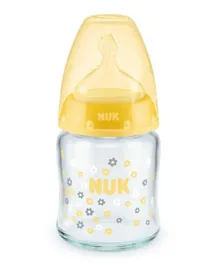 NUK First Choice Plus Glass Bottle 120 ml - Yellow