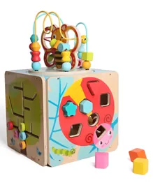 Iwood Wooden Multi Functional Intelligence Activity Box Set - Multicolour