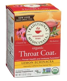TRADITIONAL MEDS Throat Coat Lemon Echinacea - 16 Tea Bags