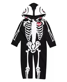 Brain Giggles Skeleton Costume Hooded Romper  Hallowen Costume - Black