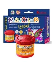 Playcolor Liquid Glitter Paint Set - Pack of 6