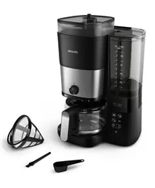 Philips All-in-1 Brew Drip Coffee Maker With Built-in Grinder 1.25L HD7900/50 - Black and Silver
