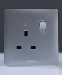 Danube Home  Milano 13A Single Switched Socket With Led Indicator Sl Ps