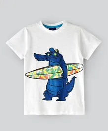 Jam Crocodile Surfboard Graphic T-Shirt - White