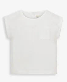 JoJo Maman Bebe Pretty Drop Shoulder T-Shirt - White