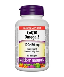 WEBBER NATURALS COQ10 Omega 3 Dietary Supplement - 30 Softgels