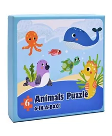 لعبة ألغاز من هايلاند 6 في 1 للأطفال على شكل حيوانات البحر - الحوت و الفقم و فرس البحر و السلحفاة البحرية والأخطبوط و أحجية الأسماك الكبيرة البحرية