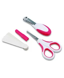 Nuvita Small scissors with rounded tips nail clippers and nail files - Cool Pink