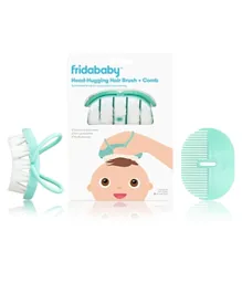 Frida Baby Baby Head-Hugging Hairbrush + Styling Comb Set - Blue & White