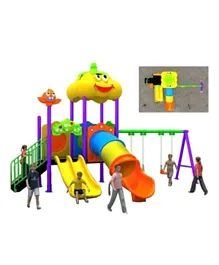 Myts Mega Yellow Fellow Kids  Tube Slide And Swings - Multicolour