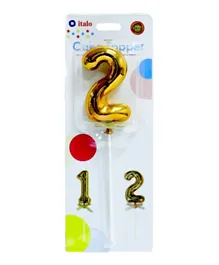 Italo Creative Gold Cake Topper - Number 2