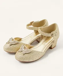 Monsoon Children Glitter Butterfly Heels Sandals - Gold