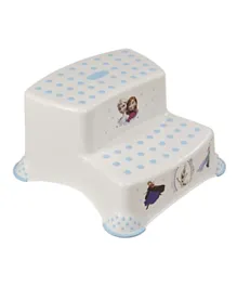 Keeper Double Step Stool With Anti-Slip Function Frozen Print - White