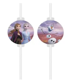 Party Camel Disney Frozen 2 Paper Drinking Straws Pack of 4 - Multicolour