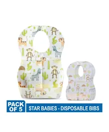 Star Babies Disposable Bibs Pack of 5 - Animals