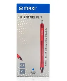 ماكسي قلم جل 0.7 مم علبة حمراء - 12 قلم