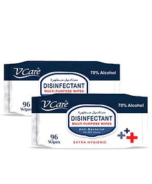 V Care Antibacterial Multipurpose Wipes Pack of 2 - 192 Pieces