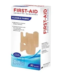 First Aid Flexible Fabric Bandages - Pack of 30