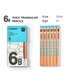 Mideer Triangular Pencil 6B - 6 Pieces