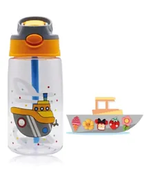 Snack Attack Kids Water Bottle With Straw Ship Orange - 480mL