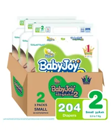 BabyJoy Jumbo Compressed Diamond Pad Diapers Pack of 3 Samll Size 2 - 68 Pieces each