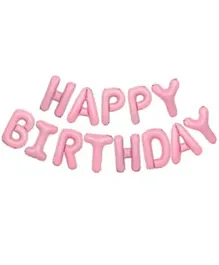 Highland Pastel Pink Happy Birthday Foil Banner for Birthday Decoration - 16 Inches