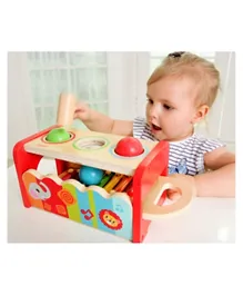 Iwood Wooden Xylophone Beating Qin & Ball Playing Stand Set - Multicolour