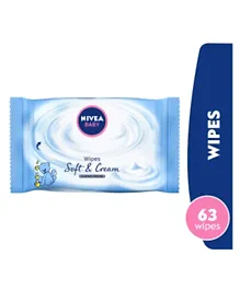 Nivea Soft & Cream Baby Wipes - 63 Pieces