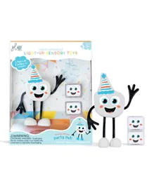 Glo Pals Party Pal Water-Activated Bath Toy with 2 Reusable Light-Up Cubes - White