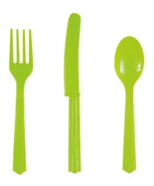 Unique Neon Green Cutlery - Pack of 18