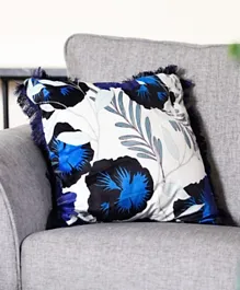 Danube Home Alaina Coronet Bloom Filled Cushion - Blue and White