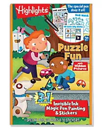Disney Highlights Puzzle Fun Magic Pen Painting Book - 24 Pages