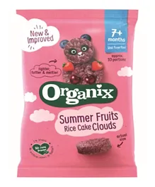 Organix Summer Fruits Rice Cake Clouds for Babies 7M+, Berry-Flavored Light & Fluffy Snack - 40g
