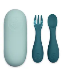 Tum Tum Baby Cutlery Set With Travel Case - Teal