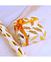 GENERIC Playpro Feather Gift Wrapping Paper Set of 5 - Gold