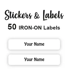 Ladybug Labels Personalised Name Iron-On Labels White - Pack of 50