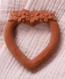 A Little Lovely Company Teething Ring Sweet Heart - Terracotta