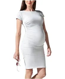 Mums & Bumps Blanqi Maternity Cap Sleeve Crew Neck Dress - Grey