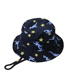 The Girl Cap Star Dinosaur Printed Hat - Dark Blue