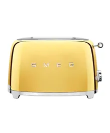 محمصة خبز سميج TSF01GOUK بتصميم عتيق ذو فتحتين من الخمسينات - ذهبي