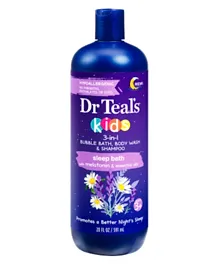 Dr Teal's Kids 3 in 1 Bubble Bath, Body Wash & Shampoo Sleep Bath - 591mL