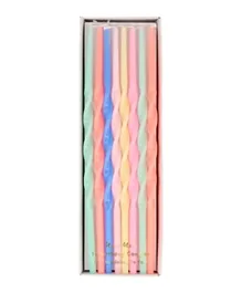 Meri Meri Mixed Twisted Long Candles - Pack of 16