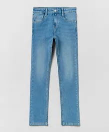 OVS Straight Fit Jeans With Five Pockets - Blue