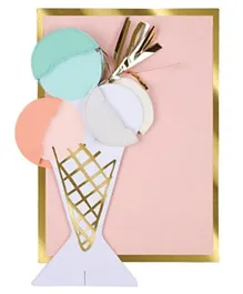 Meri Meri Ice Cream Honeycomb Card with Envelope - Multicolour