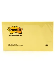 3M Post it Notes 655 Canary Yellow Pack of 1 - 100 Sheets