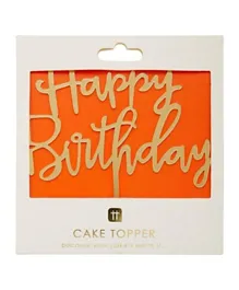 Talking Tables Luxe Happy Birthday Acrylic Gold Cake Topper - Golden