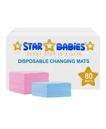 Star Babies Disposable Changing Mats Pack of 80 - Yellow/White