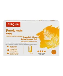 SIRONA Periods Made Easy Non Applicator Tampons for Heavy Flow - 12 Pieces